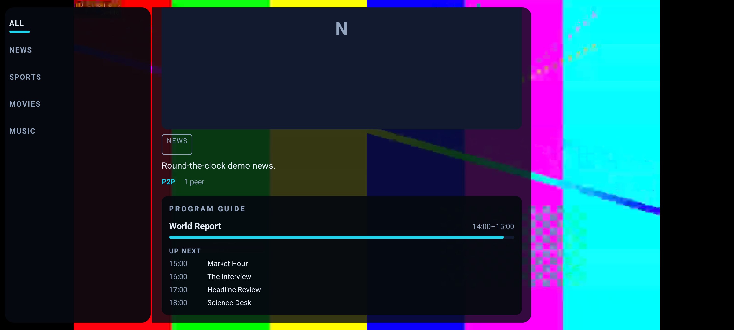 Channel details with the program guide