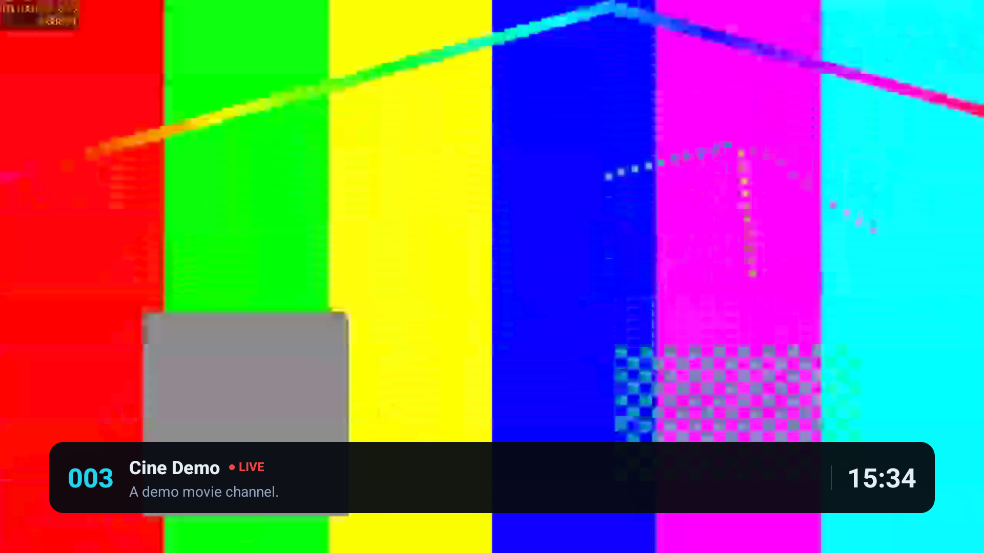 Live TV on an Android TV, with the always-on channel bar