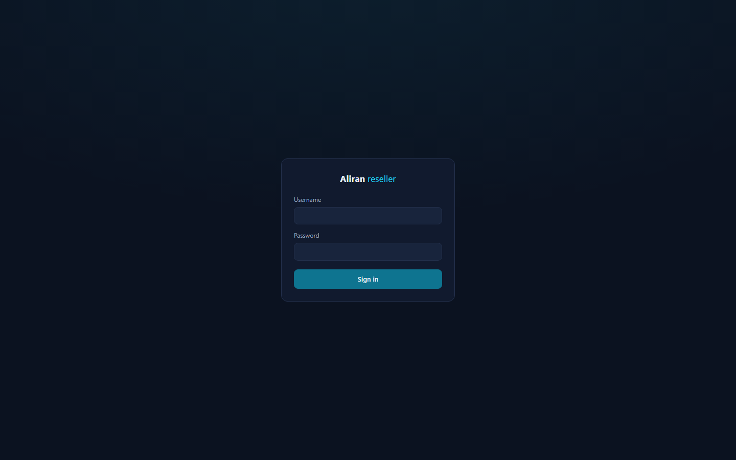 The stock login — accent glow